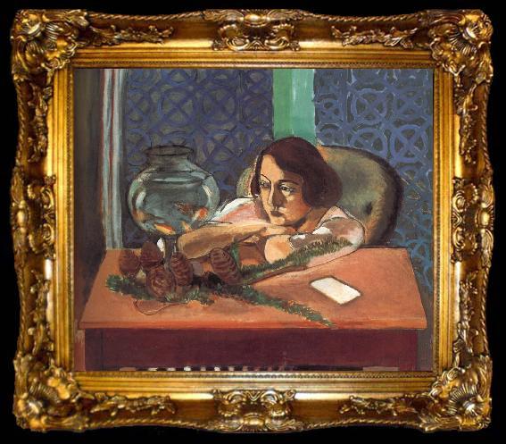 framed  Henri Matisse Fish tank after a woman, ta009-2